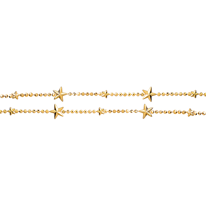 Фото к товару Бусы новогодние S2642 "Золотые" со звёздочками (5м) Бусы новогодние S2642 "Золотые" со звёздочками (5м)