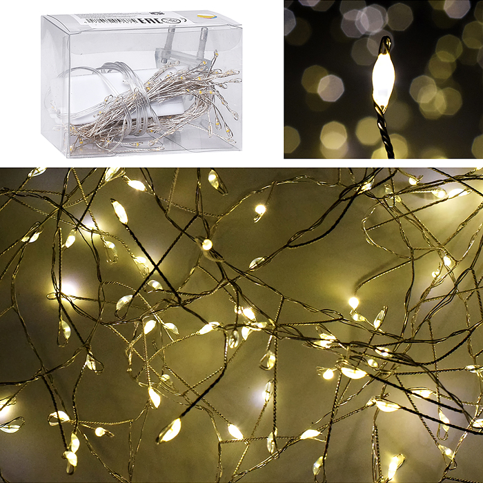 Электрогирлянда Мишура, 3м, 100 ламп, теплый Электрогирлянда Мишура, 3м, 100 ламп, теплый