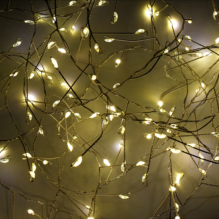Фото к товару Электрогирлянда Мишура, 3м, 100 ламп, теплый Электрогирлянда Мишура, 3м, 100 ламп, теплый