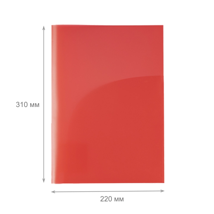 Папка-уголок A4 180 мкм. волокно, красный 2 кармана new Premier 