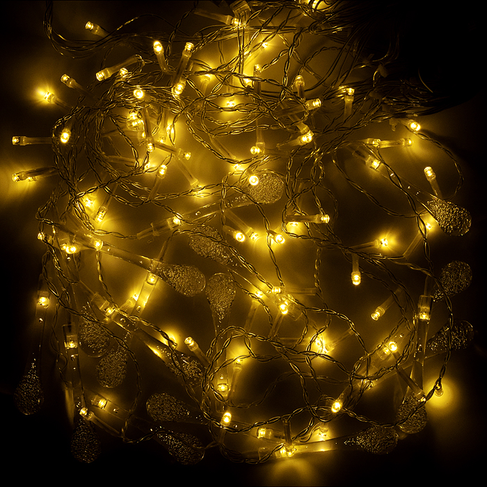 Фото к товару Электрогирлянда Бахрома, 3м, 96 ламп, теплый Электрогирлянда Бахрома, 3м, 96 ламп, теплый