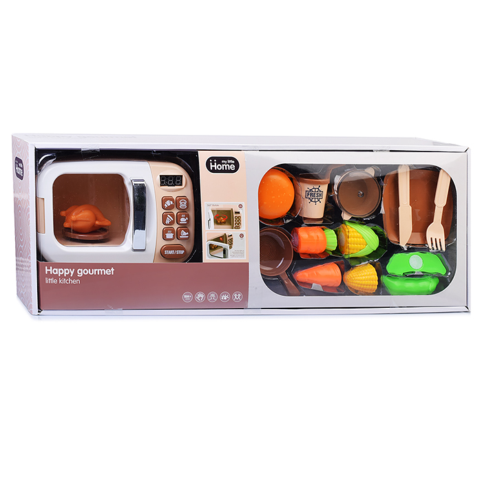 Фото к товару Бытовая техника A1005-5 "Микроволновая печь" на батарейках, с продуктами, бежевый, в коробке Бытовая техника A1005-5 "Микроволновая печь" на батарейках, с продуктами, бежевый, в коробке