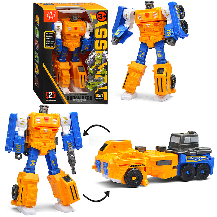 Робот 908-4D трансформирующийся в грузовик с краном, в коробке