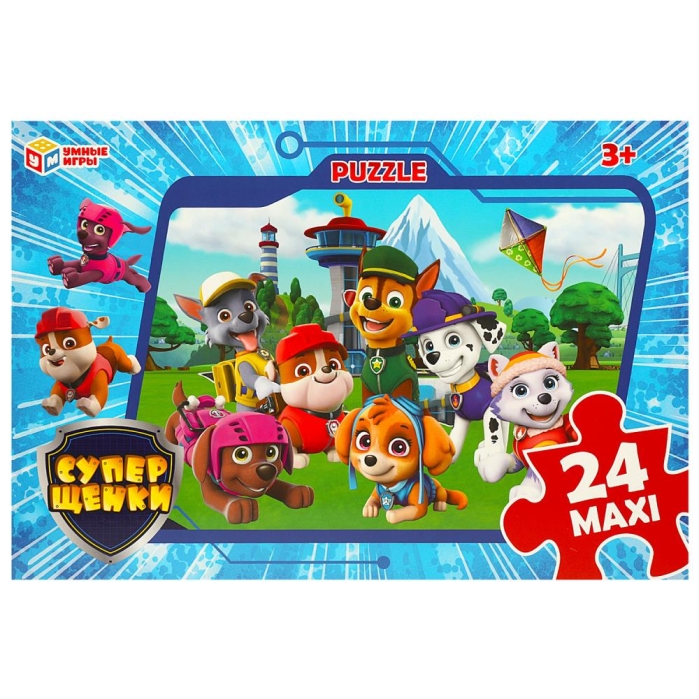 Макси-пазлы 24 "Суперщенки" 355х240х35 мм. 