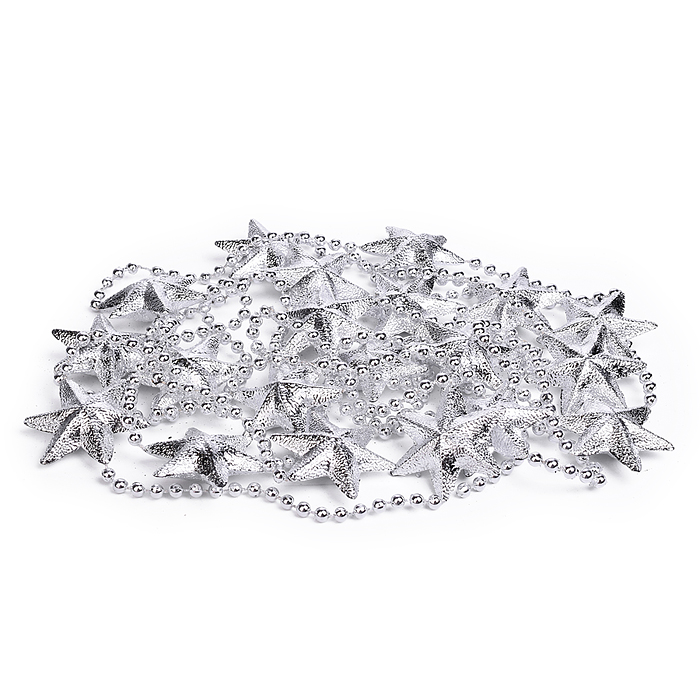 Фото к товару Бусы новогодние S2640 "Серебряные" со звёздами (3,5м) Бусы новогодние S2640 "Серебряные" со звёздами (3,5м)