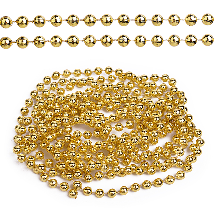 Бусы новогодние S2665 золотые (2,7м)
