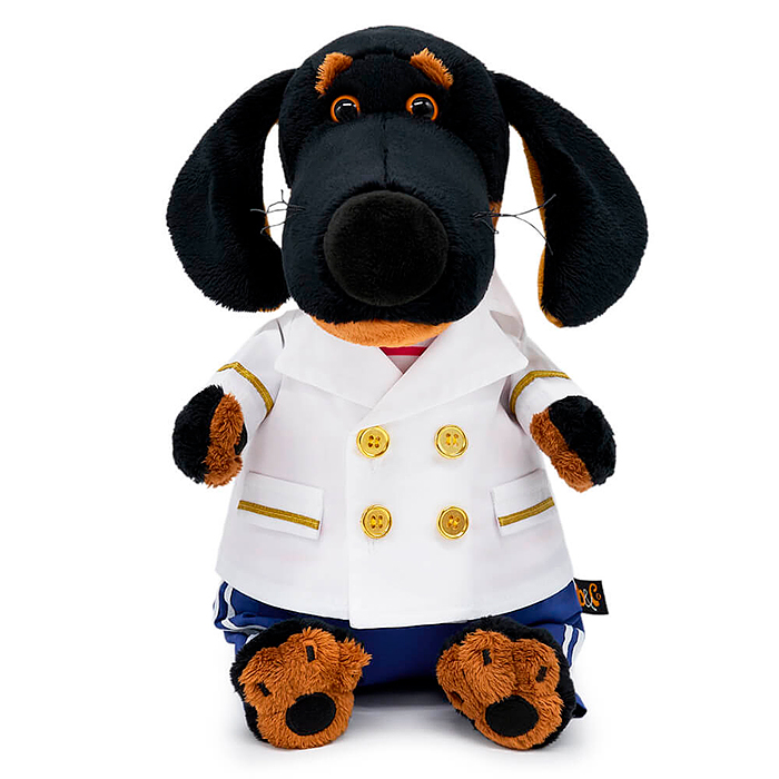 Собака Ваксон в белом кителе