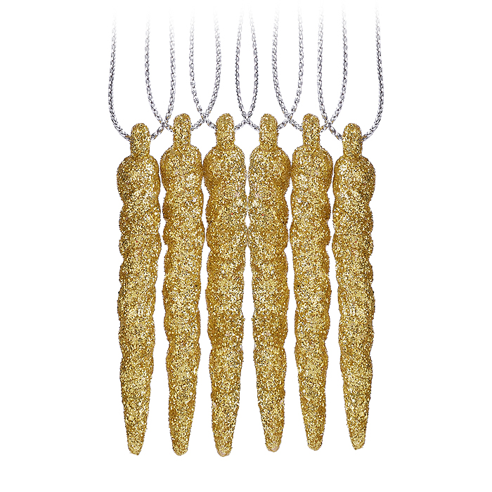 Набор новогодних украшений S2559 "Сосульки" (6шт х 6.5 см) Набор новогодних украшений S2559 "Сосульки" (6шт х 6.5 см)