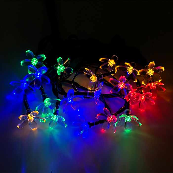 Фото к товару Электрогирлянда 3м, 20 ламп Цветочки, цветная Электрогирлянда 3м, 20 ламп Цветочки, цветная