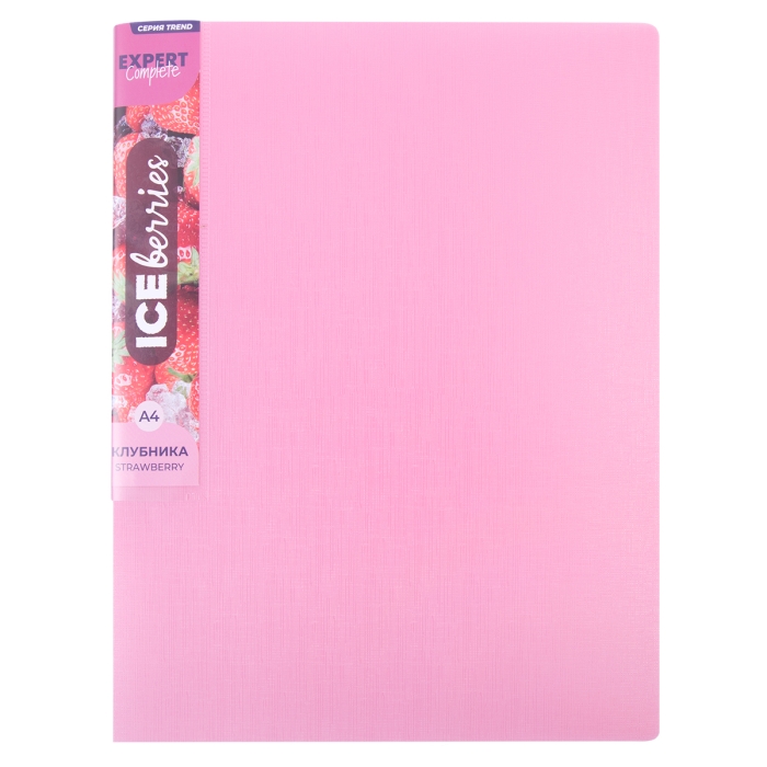 Папка с металлическим прижимом A4 700 мкм. 20 мм лён 1 шт. клубника Trend ICEberries 
