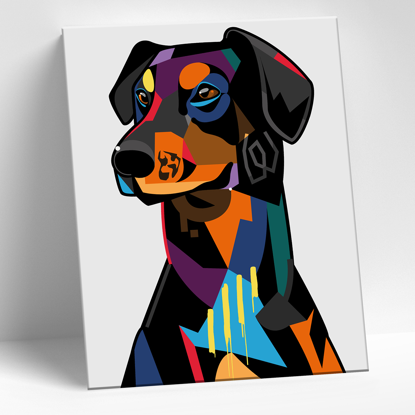 Картина по номерам 15х20 "Ротвейлер Арт" (14 цветов) 