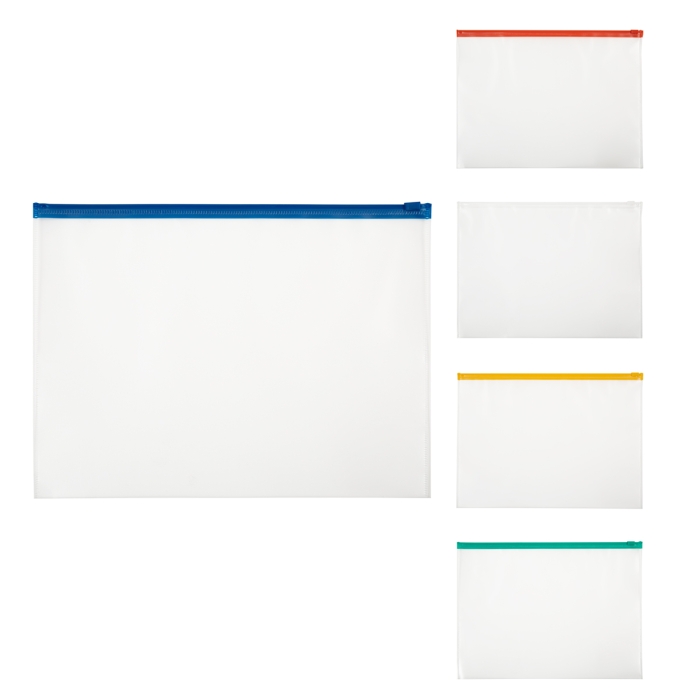 Папка-конверт на ZIP-молнии A4 180 мкм. волокно, ассорти Premier 