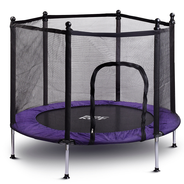 Фото к товару Батут ROCKET, d=140, внешняя сетка высотой 88 см., общая высота 122 см. фиолетовый Батут ROCKET, d=140, внешняя сетка высотой 88 см., общая высота 122 см. фиолетовый