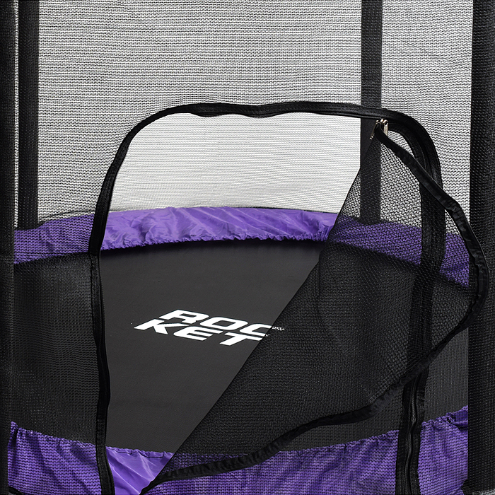 Фото к товару Батут ROCKET, d=140, внешняя сетка высотой 88 см., общая высота 122 см. фиолетовый Батут ROCKET, d=140, внешняя сетка высотой 88 см., общая высота 122 см. фиолетовый