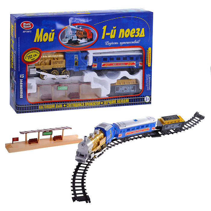 Железная дорога 0612 "Мой 1-й Поезд" 282см, 12 эл., на батарейках, в коробке