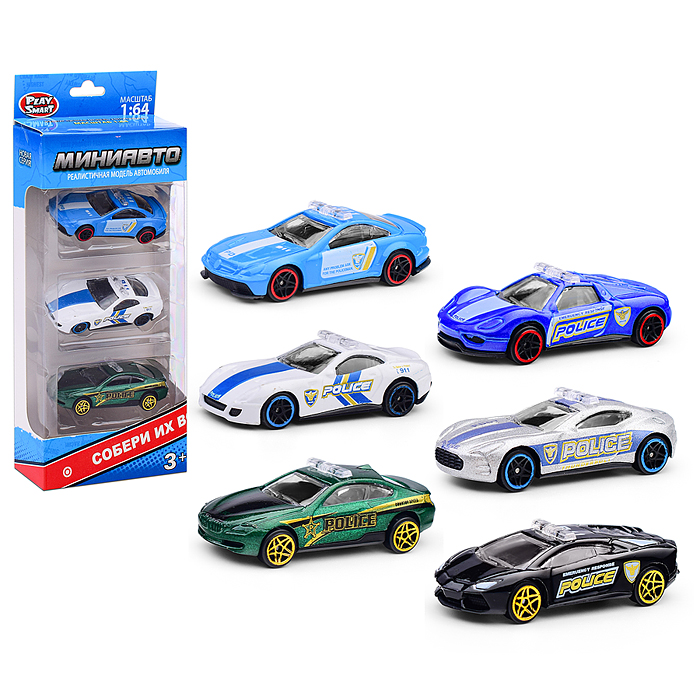 Набор машин 6389-B "Полицейский драйв" в коробке Набор машин 6389-B "Полицейский драйв" в коробке