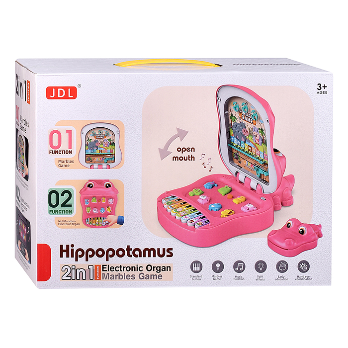 Игрушка развивающая-пианино 8871B "Бегемотик" в коробке