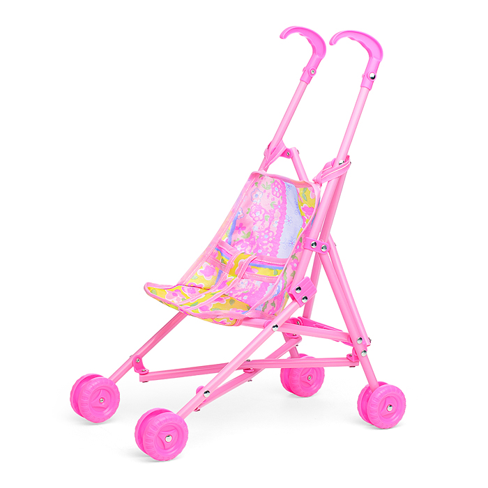 Фото к товару Коляска кукольная 3690 (трость, складная, прогулочная с капюшоном, цвет розовый, с принтом) в пакете Коляска кукольная 3690 (трость, складная, прогулочная с капюшоном, цвет розовый, с принтом) в пакете