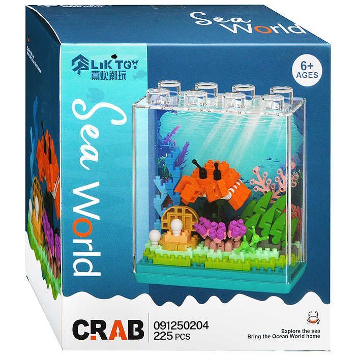 Конструктор 91250204 "Крабик в аквариуме" (225 дет.) в коробке