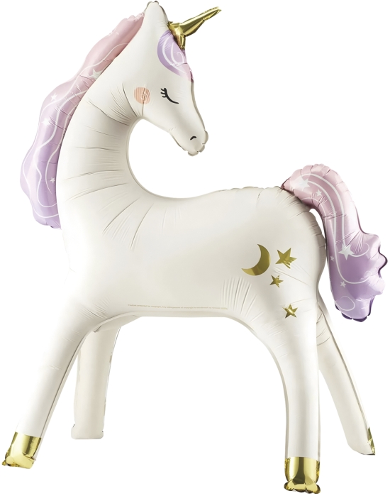 Шар 3D (38''/97 см) Фигура, Нежный единорог, Сатин, 1 шт. в уп.