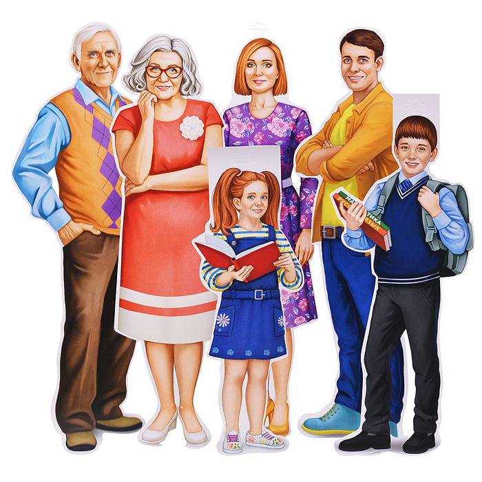 Комплект для оформления интерьера "Семья" 6 фигурных плакатов Комплект для оформления интерьера "Семья" 6 фигурных плакатов