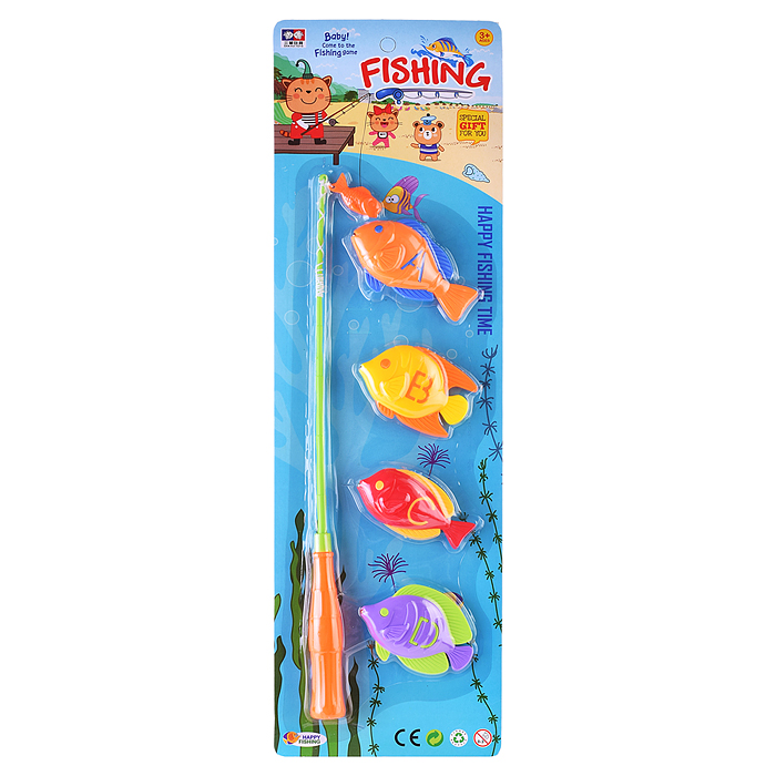 Набор рыбалка 821-A7A "Рыбки" 1 удочка, 6 рыбок, на листе Набор рыбалка 821-A7A "Рыбки" 1 удочка, 6 рыбок, на листе
