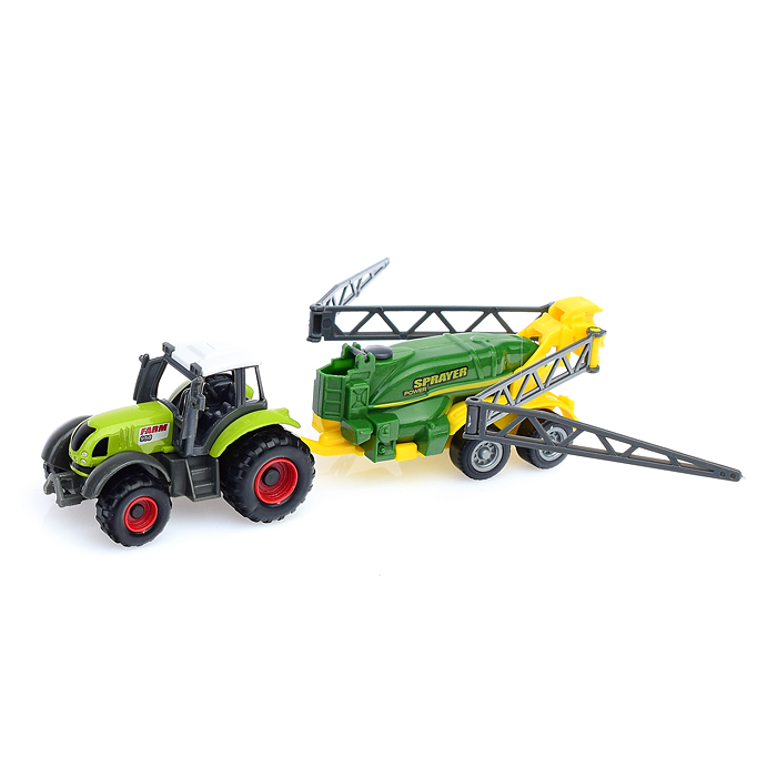 Машина 6665 "Спецтехника" с прицепом и животными, в коробке