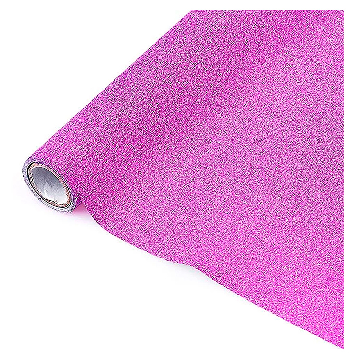 Пленка самоклеящаяся с блестками 45x300 см, розовая, PP 100 мкм, в рулоне