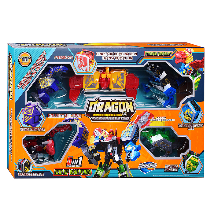 Робот MJL-034 трансформирующийся в динозавра, в коробке