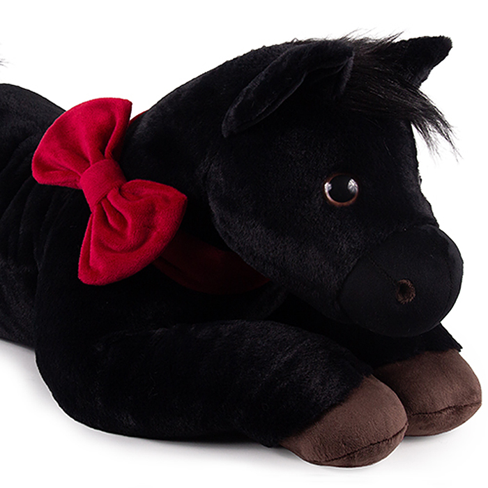 Фото к товару Мягкая игрушка "Лошадка Марго" черный, 81 см. Мягкая игрушка "Лошадка Марго" черный, 81 см.