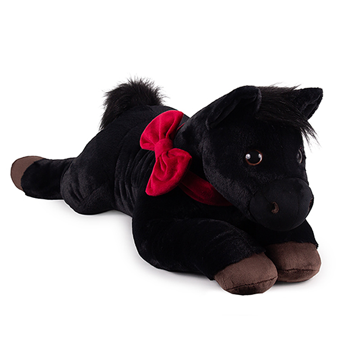 Фото к товару Мягкая игрушка "Лошадка Марго" черный, 81 см. Мягкая игрушка "Лошадка Марго" черный, 81 см.