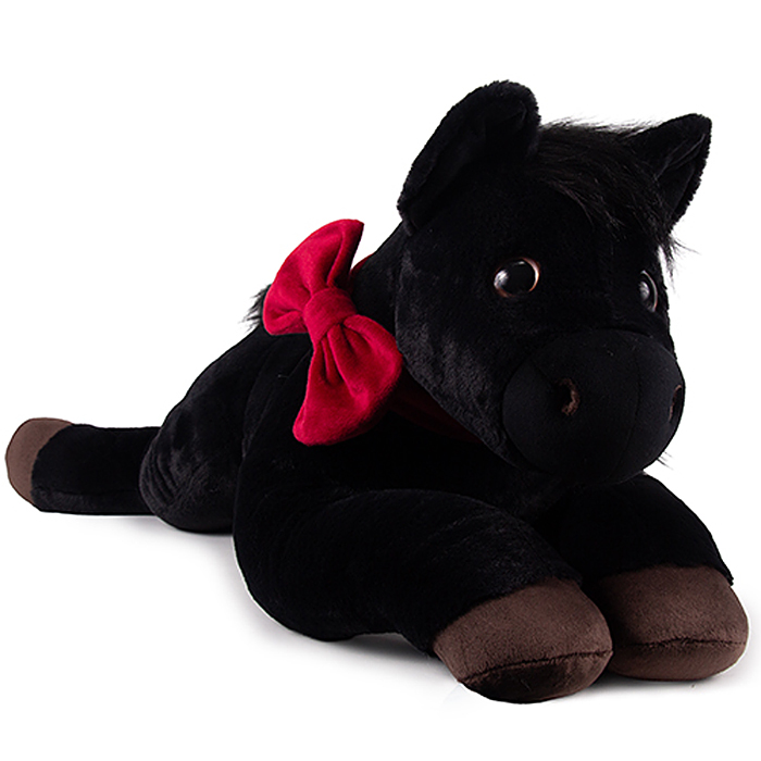 Фото к товару Мягкая игрушка "Лошадка Марго" черный, 81 см. Мягкая игрушка "Лошадка Марго" черный, 81 см.