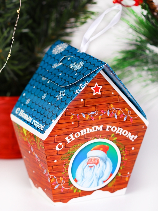 Коробка для конфет Домик синий (с кормушкой для птичек) Коробка для конфет Домик синий (с кормушкой для птичек)