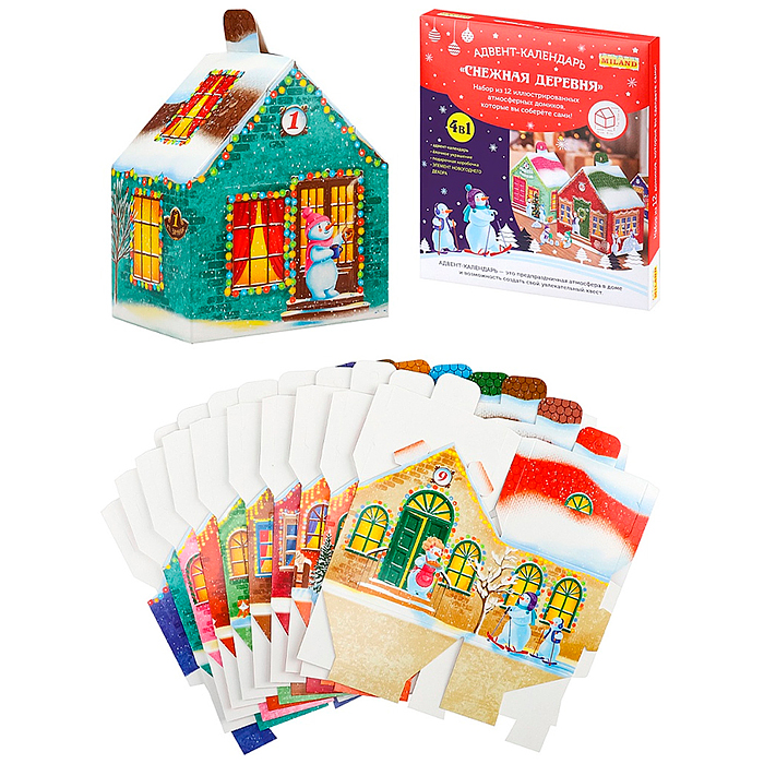 Фото к товару Адвент- календарь, набор складных коробок "Снежная деревня" Адвент- календарь, набор складных коробок "Снежная деревня"
