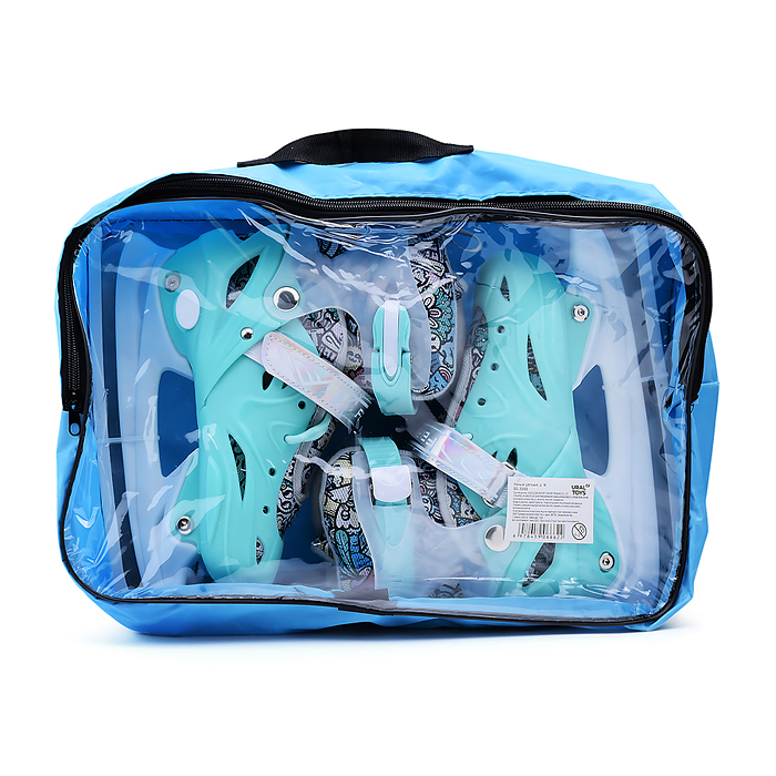 Фото к товару Коньки 00-3080 (размер M35-38) бирюзовые, в сумке Коньки 00-3080 (размер M35-38) бирюзовые, в сумке