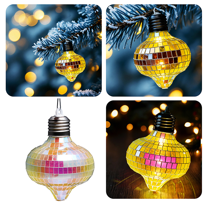 Новогоднее украшение S2598 "Диско" (8см) Новогоднее украшение S2598 "Диско" (8см)