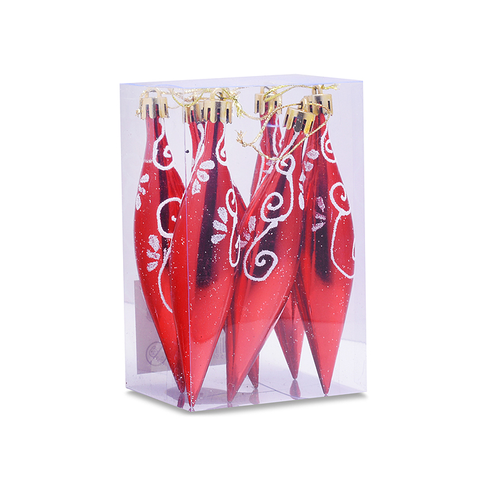 Фото к товару Набор новогодних украшений S2695 "Узоры" (6шт х 12см) Набор новогодних украшений S2695 "Узоры" (6шт х 12см)