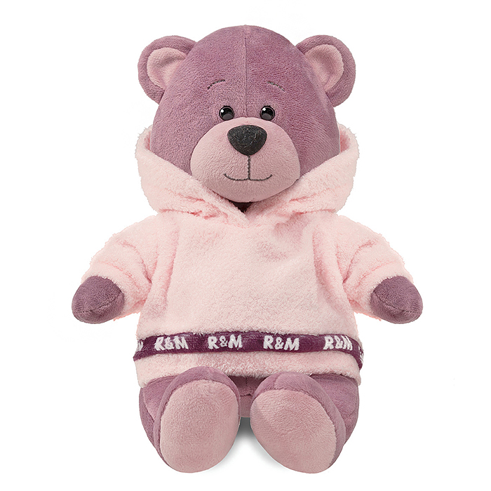 Мишка Ронни в худи цвета лотоса, 21см, в коробке