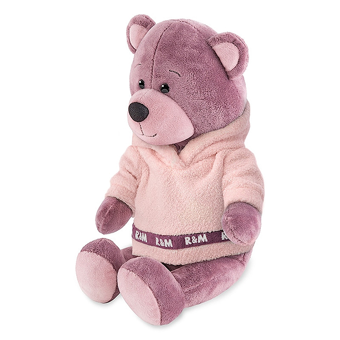 Мишка Ронни в худи цвета лотоса, 21см, в коробке