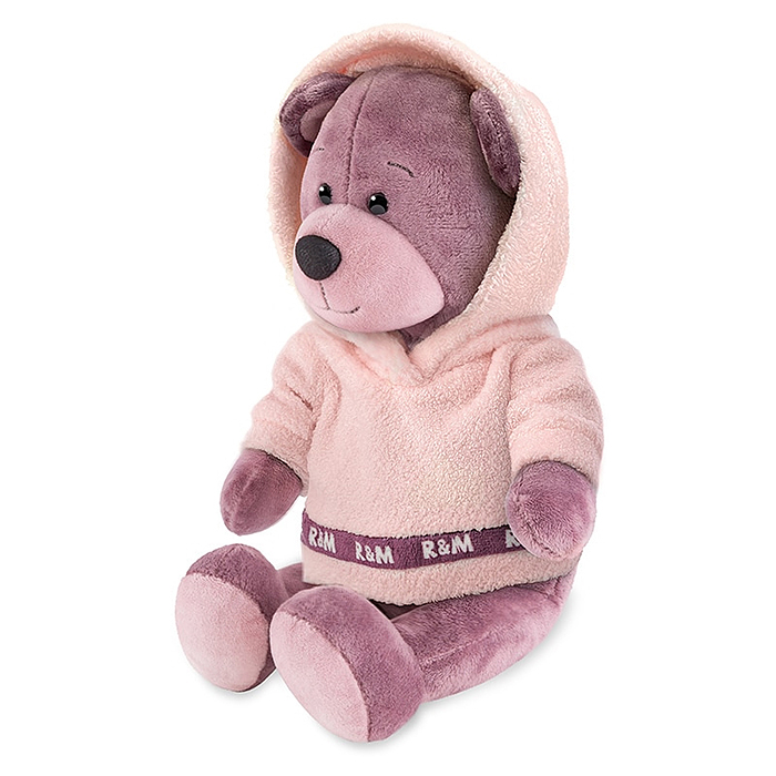 Мишка Ронни в худи цвета лотоса, 21см, в коробке