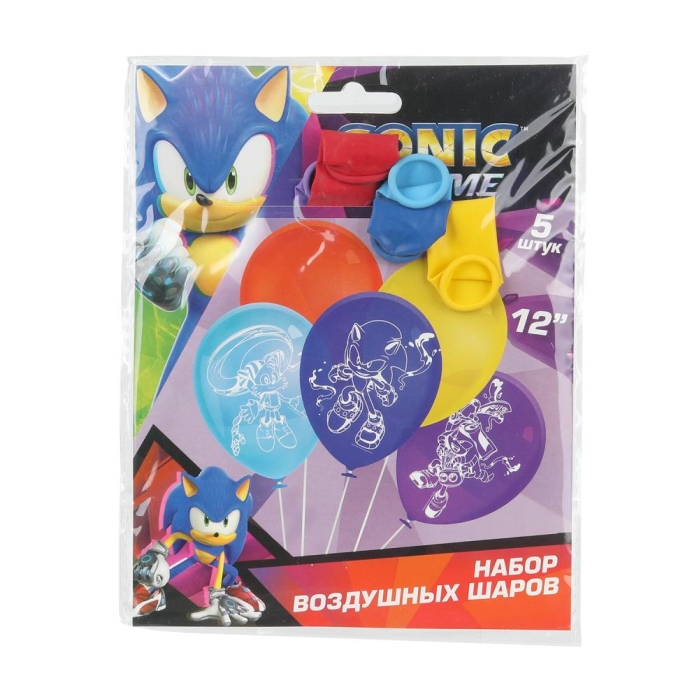 Латексные шары - набор 5 шт "Соник" (30 см) 