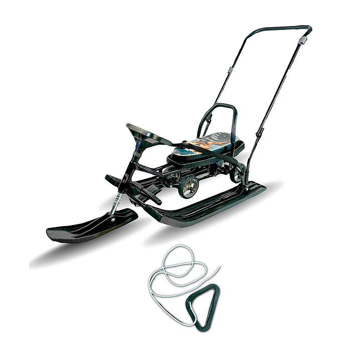 Игрушка Снегокат детский 109 "Wheel" c П-образным толкателем и колесной базой (Песик тракторист) 