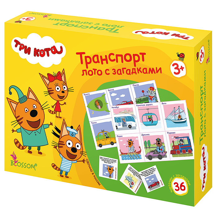 Лото развивающее с загадками "Три кота" Транспорт Лото развивающее с загадками "Три кота" Транспорт