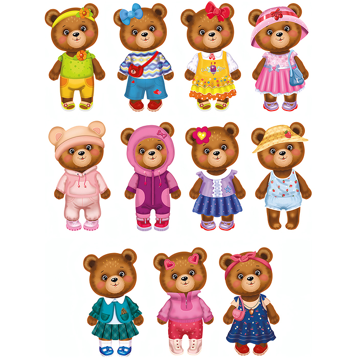 Игра магнитная "Одевашки. Модная девчонка. Мишка-малышка" Магнитные истории