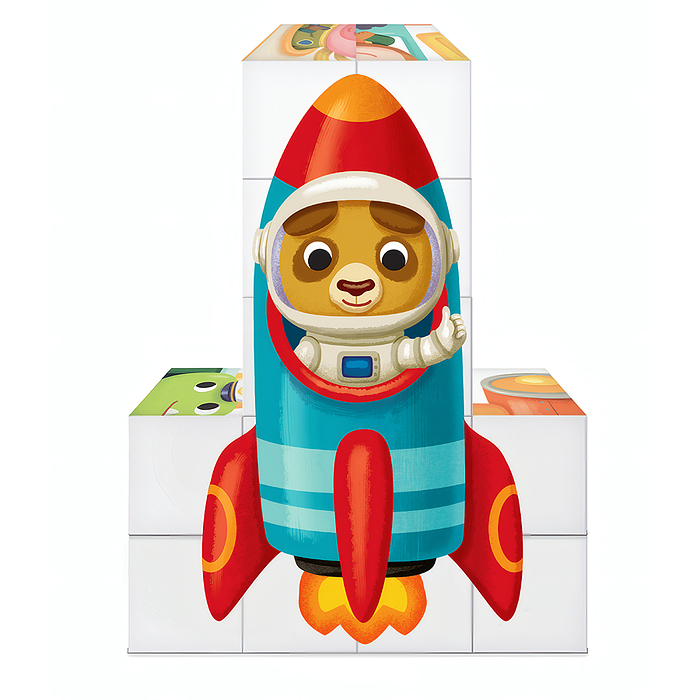 Кубики "Зверотранспорт" 12 шт Baby Toys