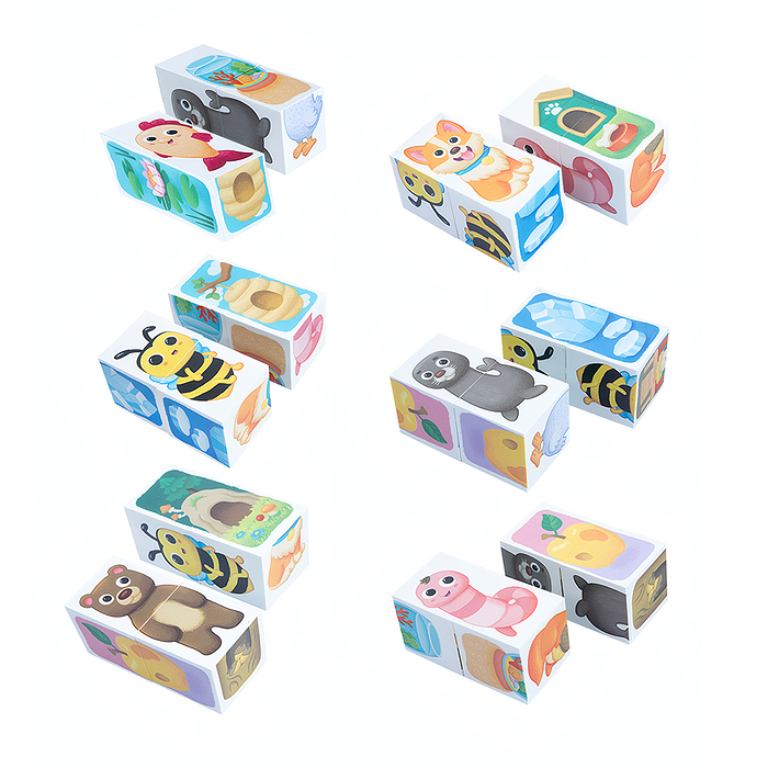 Кубики пластмассовые Умные кубики "Где мой домик?" 6 шт (18 картинок) Baby Toys