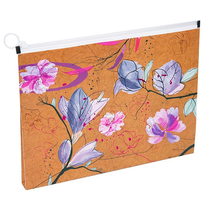 Папка на молнии с расширением "Bloom Garden" A4 (320x245х25 мм) 180 мкм, 