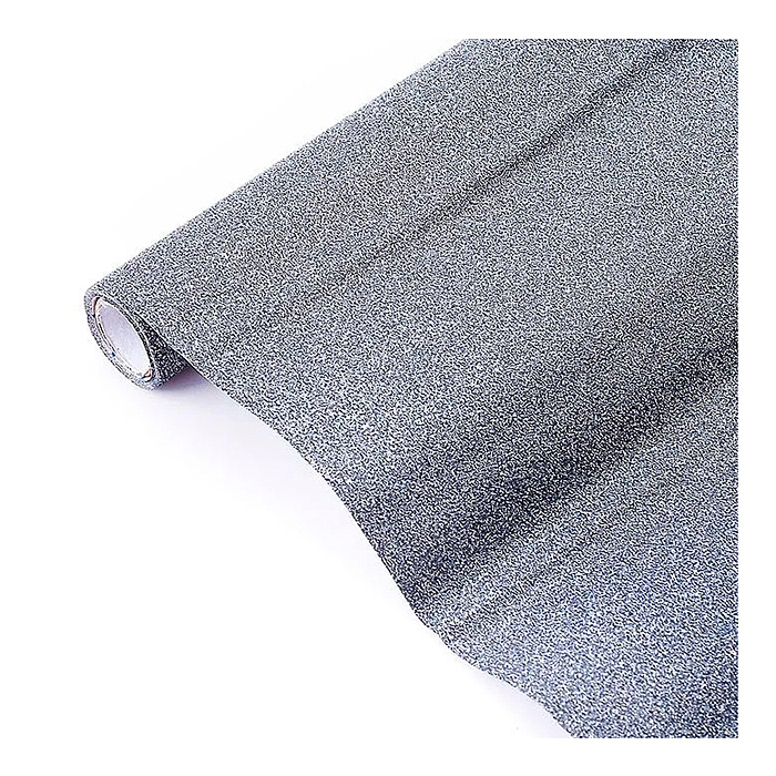 Пленка самоклеящаяся с блестками 45x300 см, серая, PP 100 мкм, в рулоне