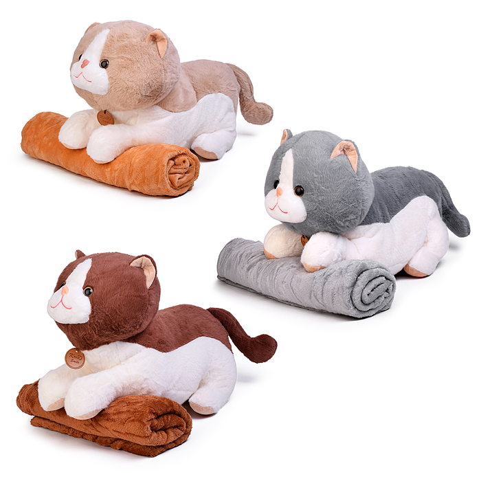 Мягкая игрушка "Кошка" М1574 с пледом