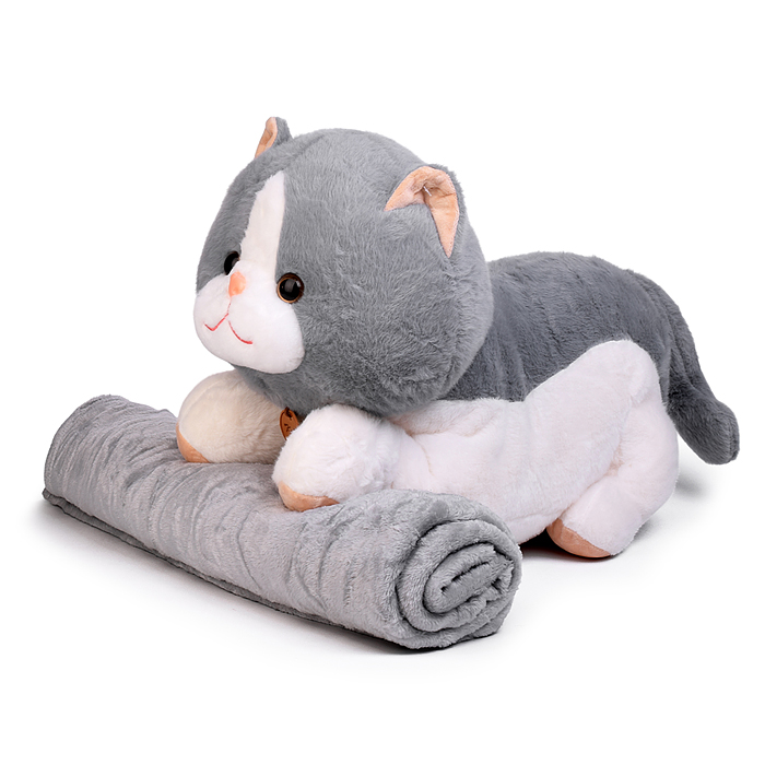 Мягкая игрушка "Кошка" М1574 с пледом